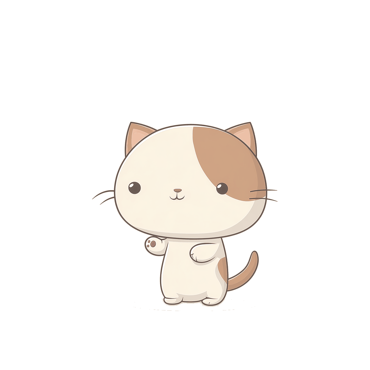 A friendly cat waving