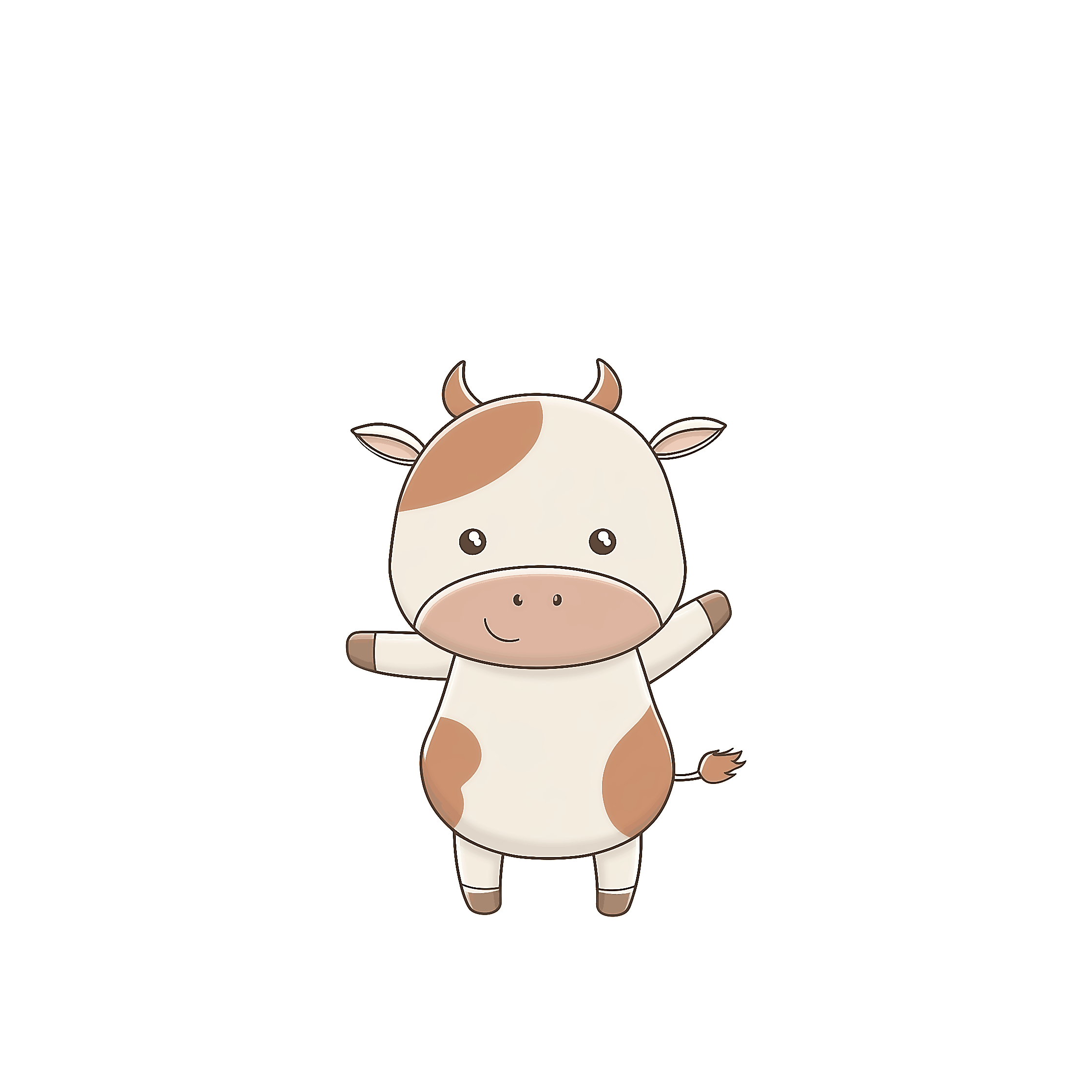 A friendly cow waving